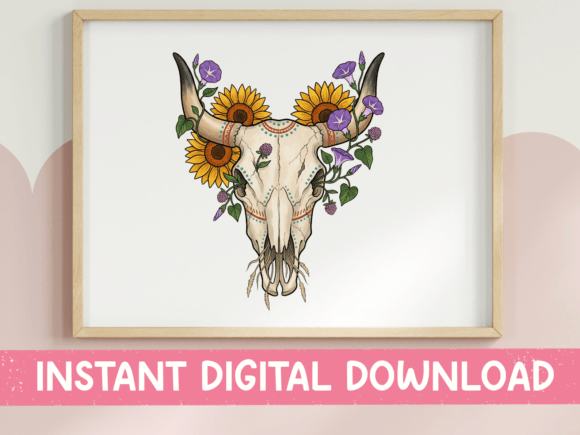 Boho Cow Skull Sunflower Design Review for Real Projects