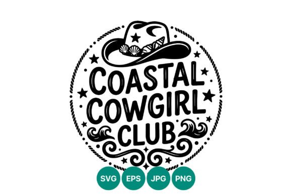 Coastal Cowgirl Club Black Hat Badge