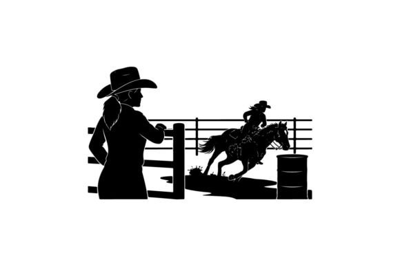 Cowboy and Horse Silhouette in Black: A Designer’s Perspective