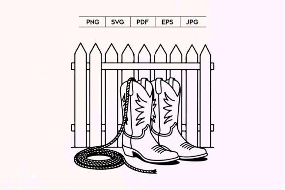 Cowboy Boots Fence Line Art Review for Real Embroidery Projects