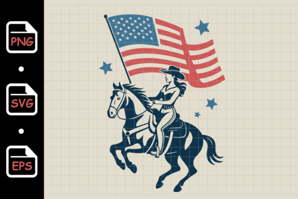 Cowboy Rider with American Flag: A Designer’s Perspective