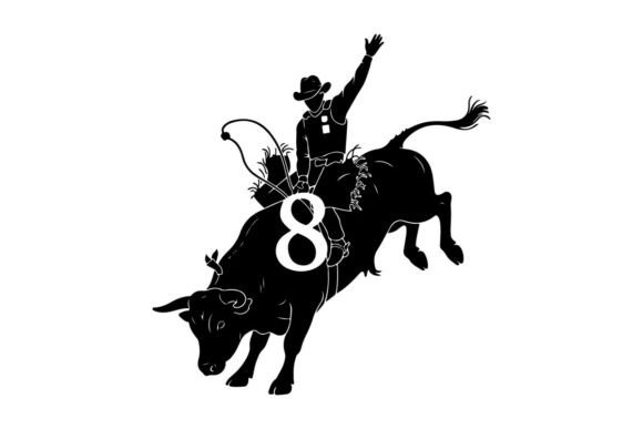 Cowboy Riding Bucking Bull in Black – A Silhouette Review