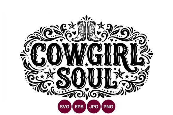 Cowgirl Soul Lettering with Boots Vector Review