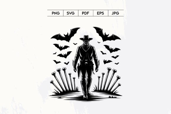 Dark Cowboy Walk with Bats Bones Art Embroidery Review