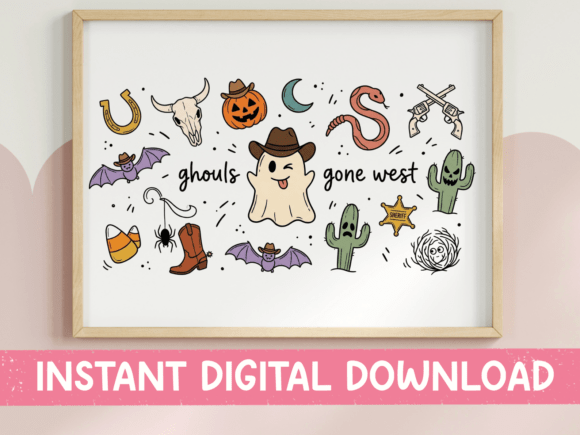 Ghouls Gone West Halloween Scatter: A Spooky Western Embroidery Pick