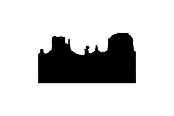 Silhouette of Cowboy Riding Horse in Design Review