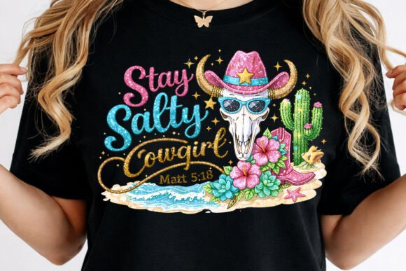 Stay Salty Cowgirl PNG: A Bold, Fun Embroidery Design for Summer Projects