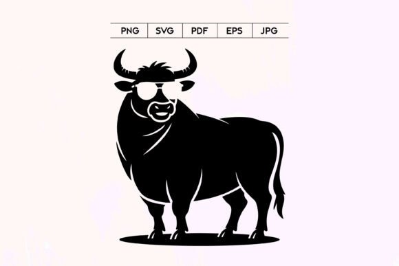 Stylish Bull Silhouette with Sunglasses Review: A Bold Embroidery Design