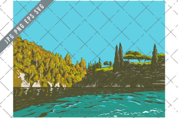 Tremezzo Lake Como Italy WPA Ukiyo-e Art