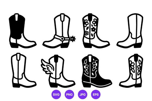 Western Cowboy Boots Vector Set Review for Embroidery Projects
